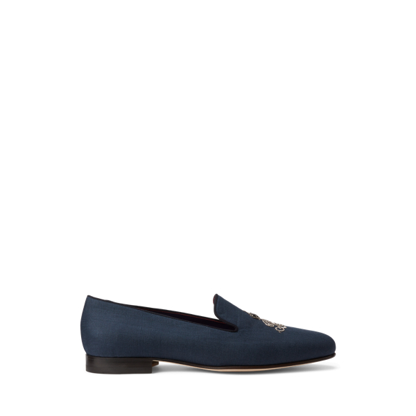 Chaussons Alonzo broderie bullion en lin