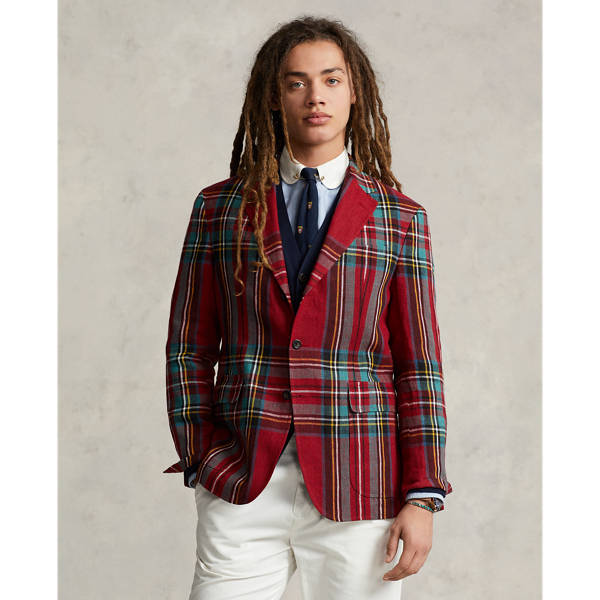 Polo Soft Plaid Linen Suit Jacket
