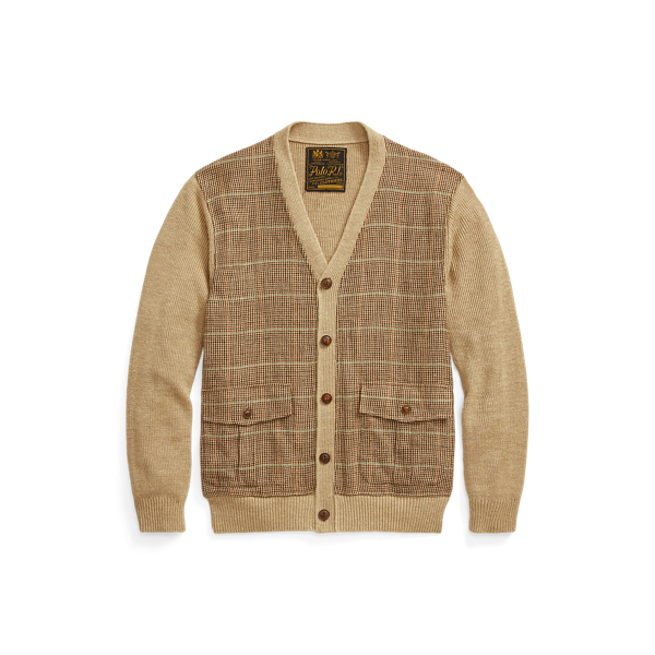 Cardigan pans prince-de-galles lin soie