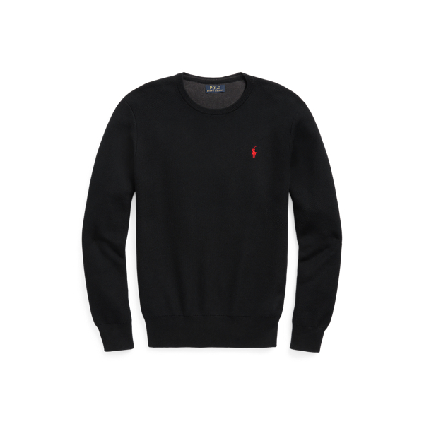 Pull à col rond en coton piqué
