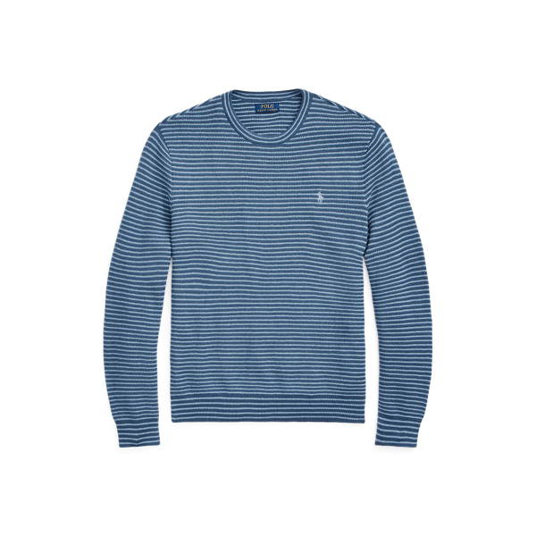 Textured-Stripe Cotton Jumper