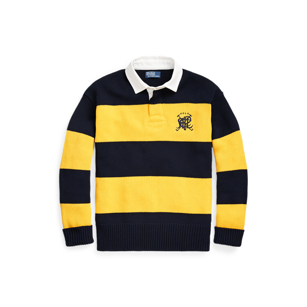 Crest Striped Cotton Rugby Jumper