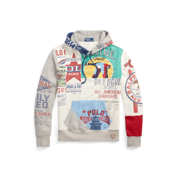 Sweat à capuche motif patchwork molleton