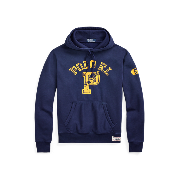 Camisola polar com capuz e logótipo