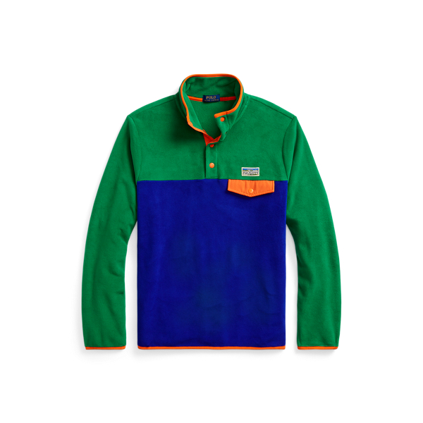 Camisola com fecho polar blocos de cores