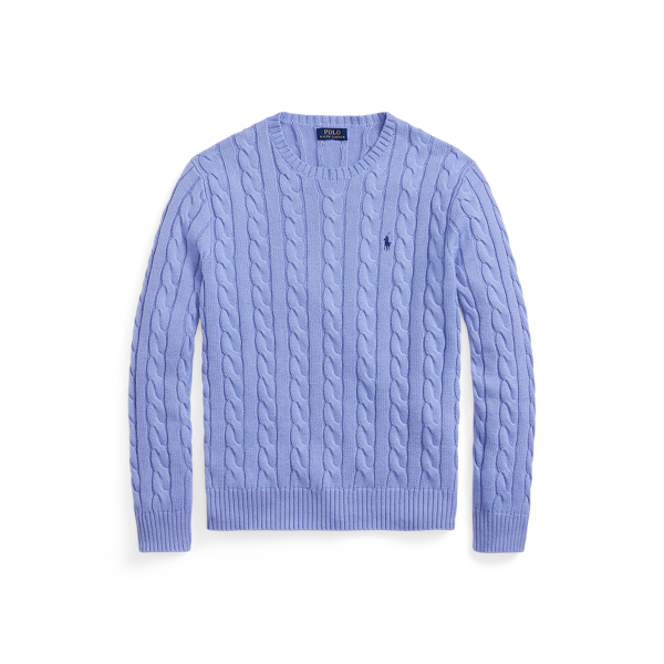 Camisola de malha trançada em algodão