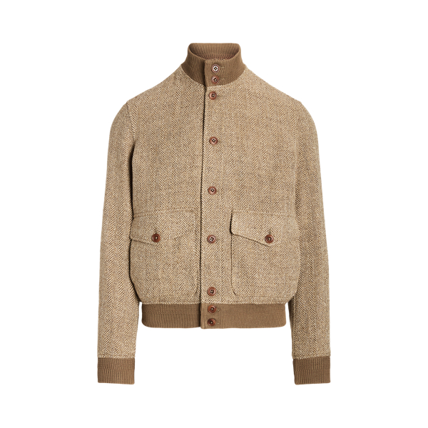Casaco tweed em mistura de linho