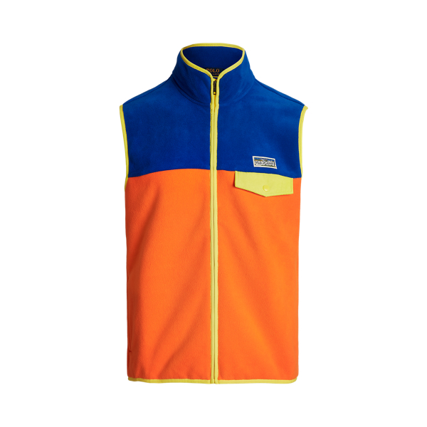 Colour-Blocked Brushed Fleece Waistcoat