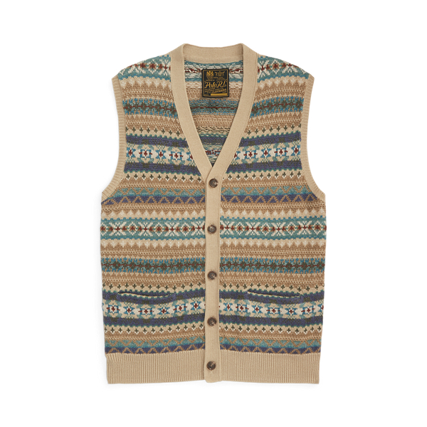 Fair Isle Button-Front Sweater Vest