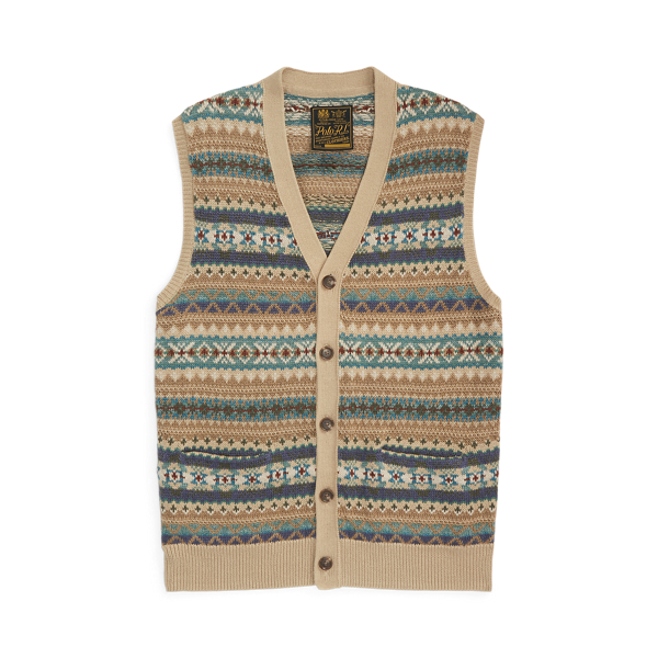 Colete de malha Fair Isle com botões