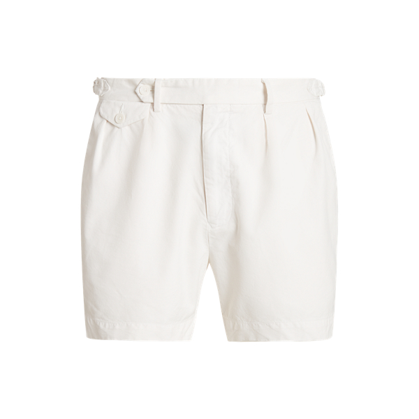 Calções de sarja com pregas Classic-Fit