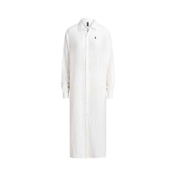 Cotton Linen Shirtdress Cover Up