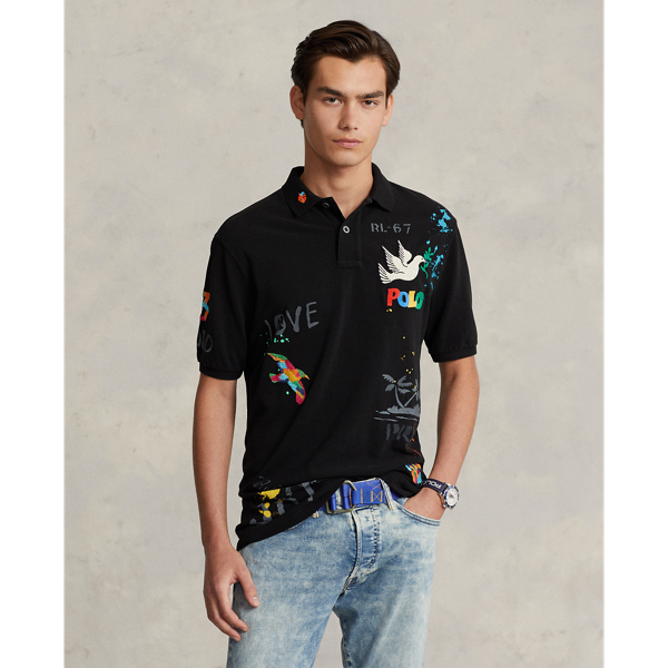 Classic Fit Mesh Graphic Polo Shirt for Men Ralph Lauren® GF