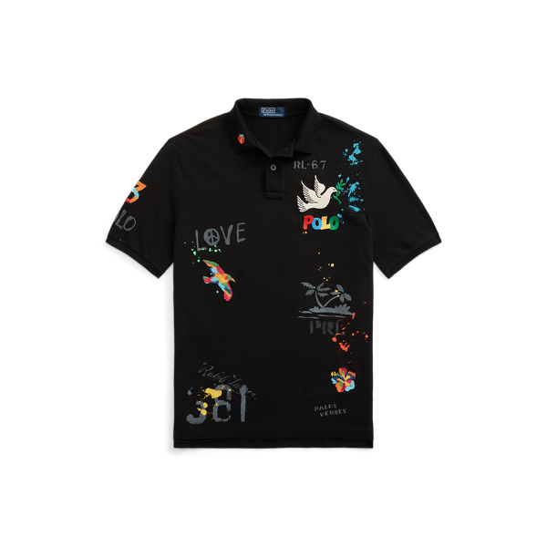 Peace Love Polo Mesh Polo Shirt