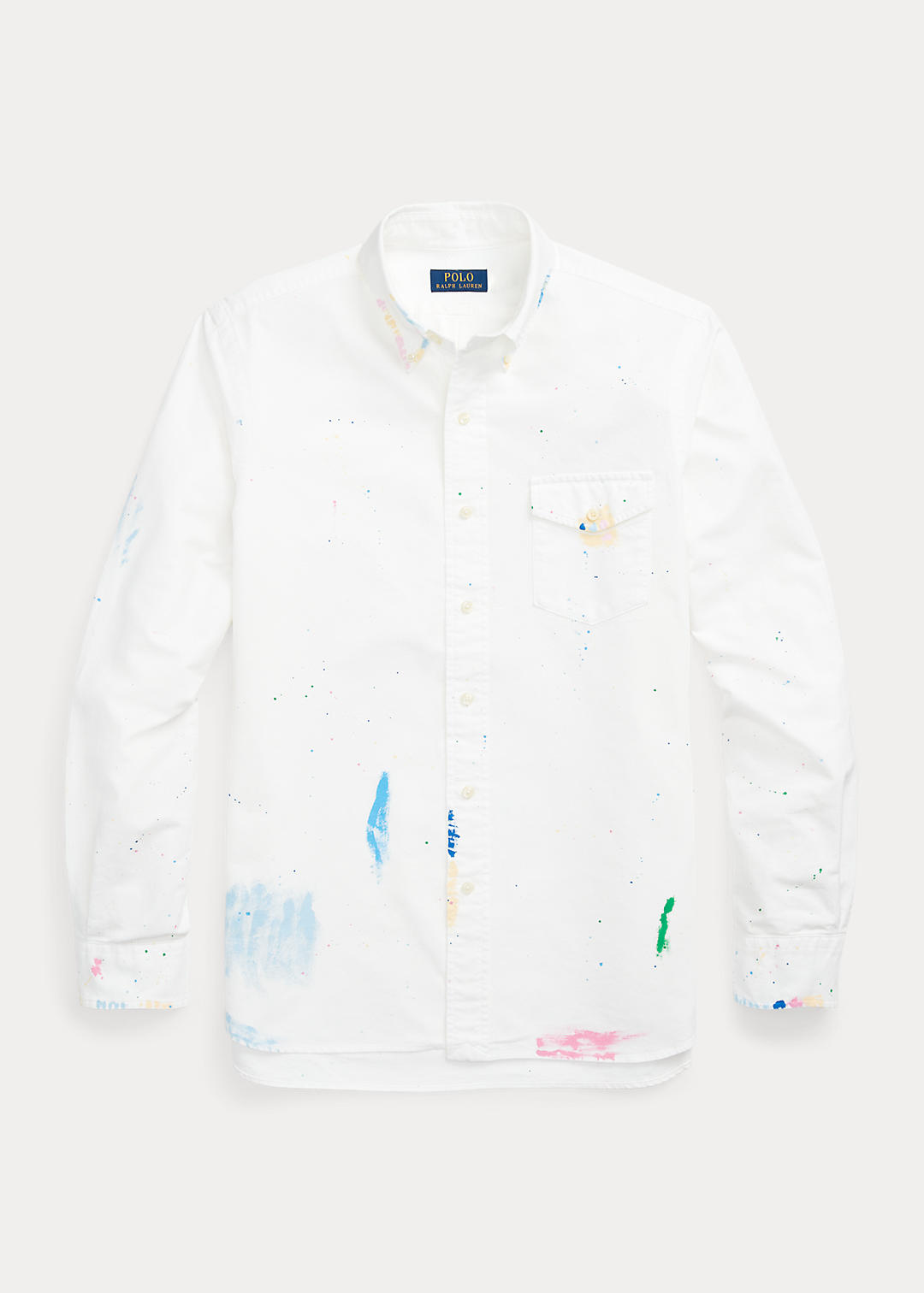 Classic Fit Paint-Splatter Oxford Shirt for Men | Ralph Lauren® GI