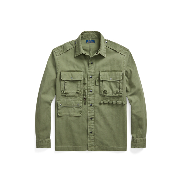 Classic Fit Herringbone Utility Shirt