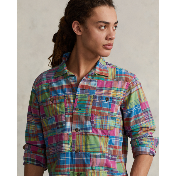 Classic Fit Patchwork Madras Camp Shirt for Men Ralph Lauren® GP