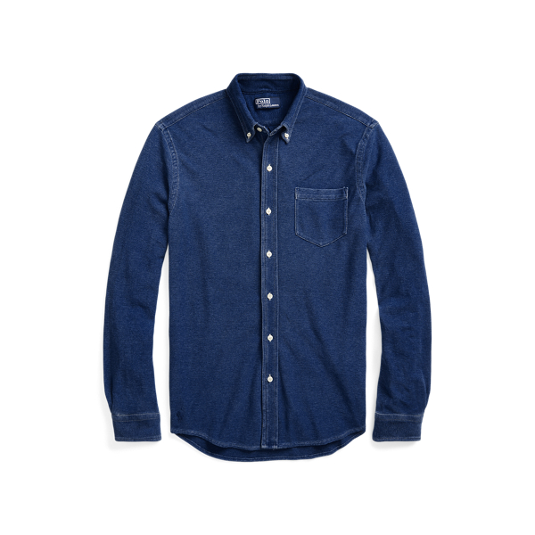 Camisa índigo em Chambray