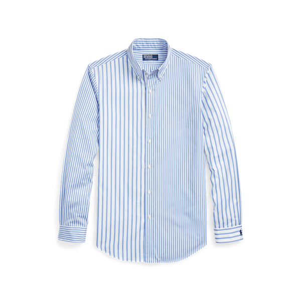 Camisa de popelina às riscas Custom Fit