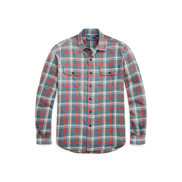 Camisa de linho em xadrez Classic Fit