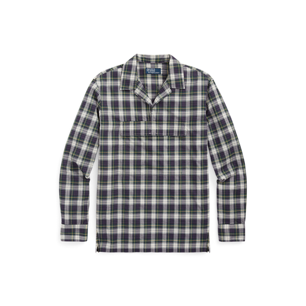 Camisa de popelina em xadrez Classic Fit