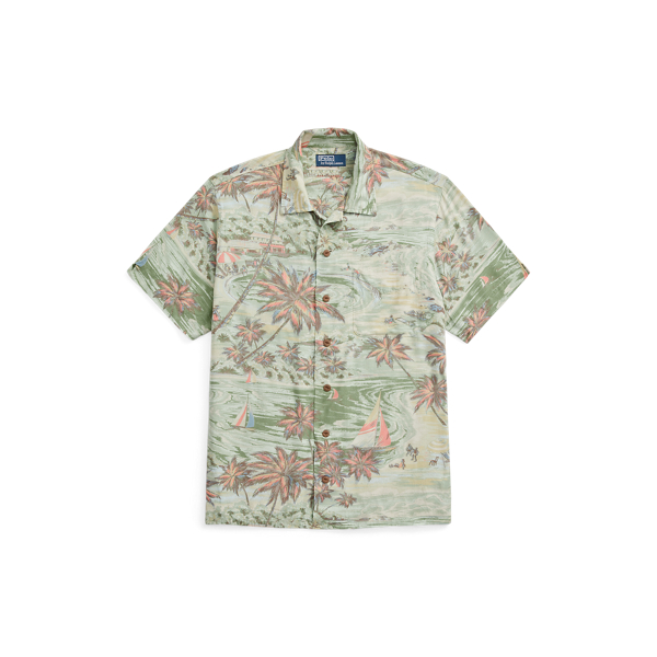 Classic Fit Tropical-Print Camp Shirt