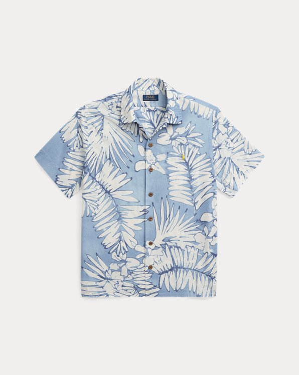 Classic Fit Palm Cotton-Linen Camp Shirt