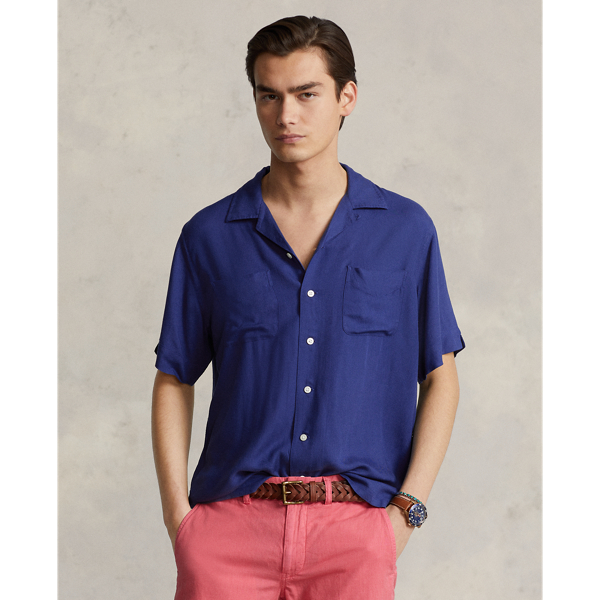 Classic Fit Print Gabardine Camp Shirt for Men Ralph Lauren® AE
