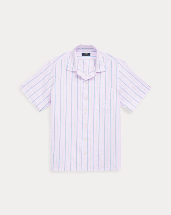 Classic Fit Striped Oxford Camp Shirt