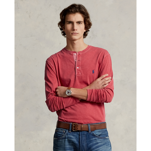 ralph lauren slub jersey henley shirt