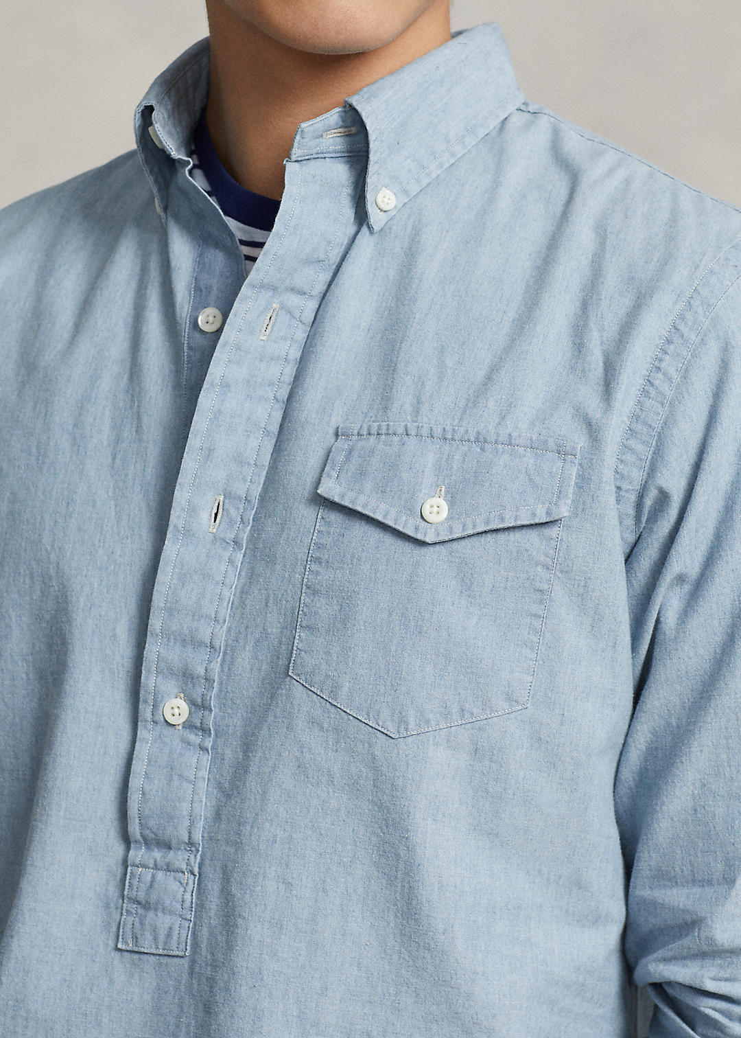 Classic Fit Indigo Chambray Shirt for Men | Ralph Lauren® AE