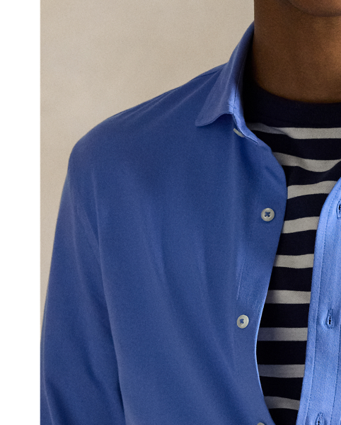 This layer combines the polished look of our signature spread-collar shirt with soft cotton jersey.
