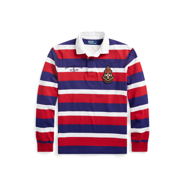 Classic Fit Striped Long Sleeve Polo Shirt