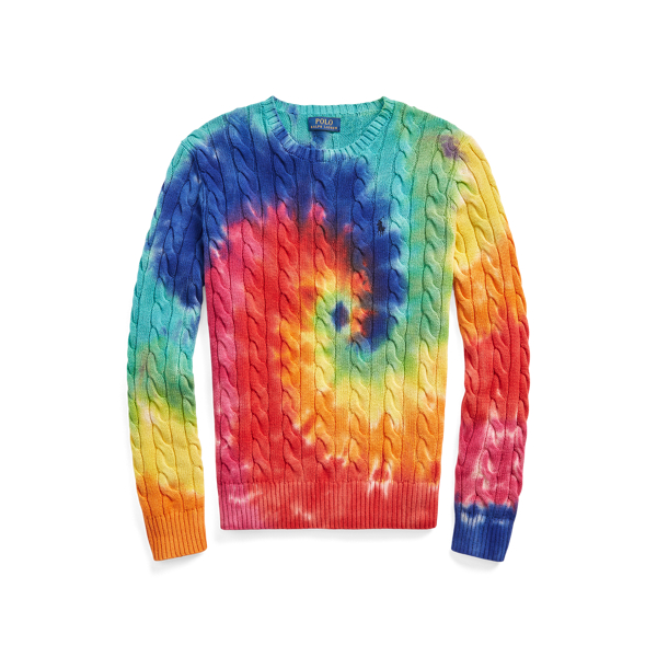 Tie-Dye Cable-Knit Cotton Jumper