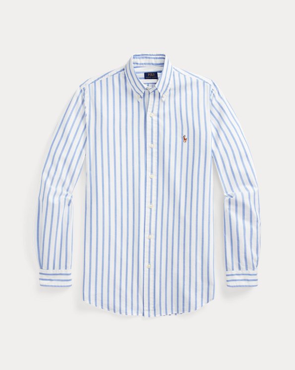 Custom fit gestreept Oxford overhemd