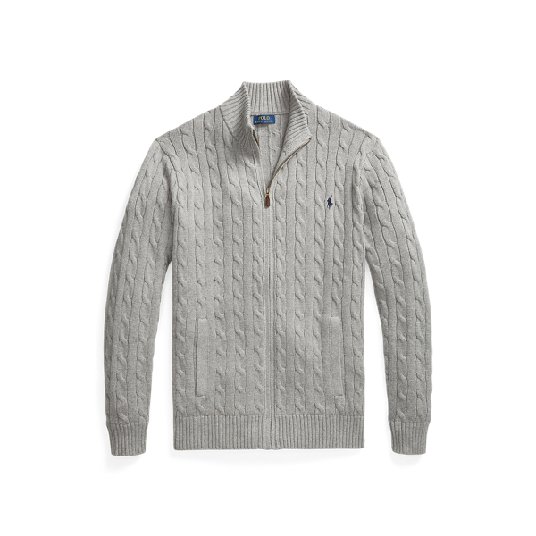 Pull entièrement zippé en coton torsadé