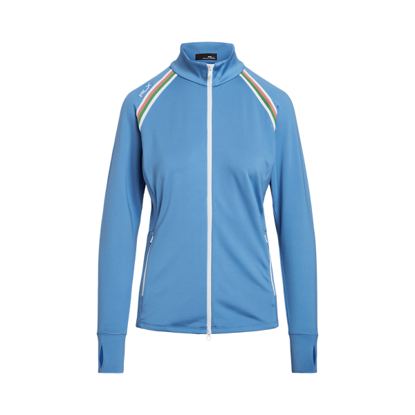 Striped-Trim Interlock Full-Zip Jacket