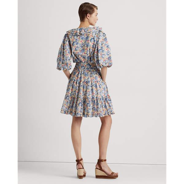 Floral RuffleTrim Cotton Voile Dress for Women Ralph Lauren® AM