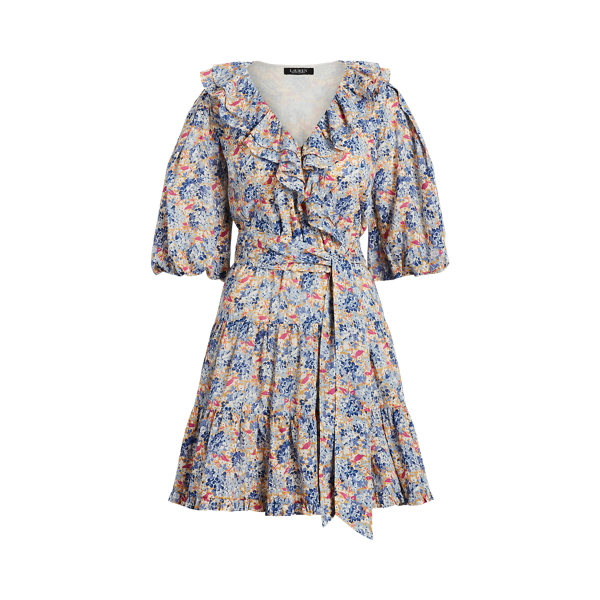 Floral RuffleTrim Cotton Voile Dress for Women Ralph Lauren® AM