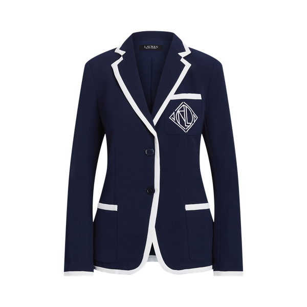 Blazer de georgette em dois tons