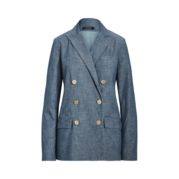 Blazer Chambray de botões duplos