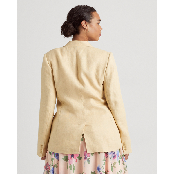Lauren Woman Linnen blazer met visgraatmotief 4