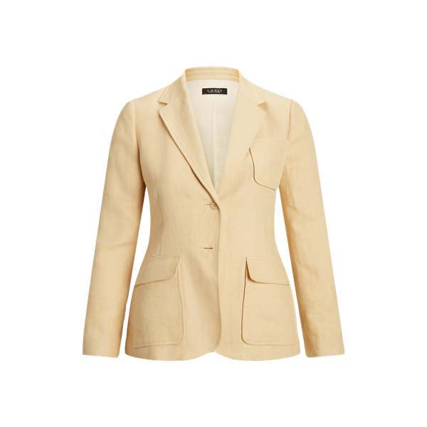 Lauren Woman Linnen blazer met visgraatmotief 2