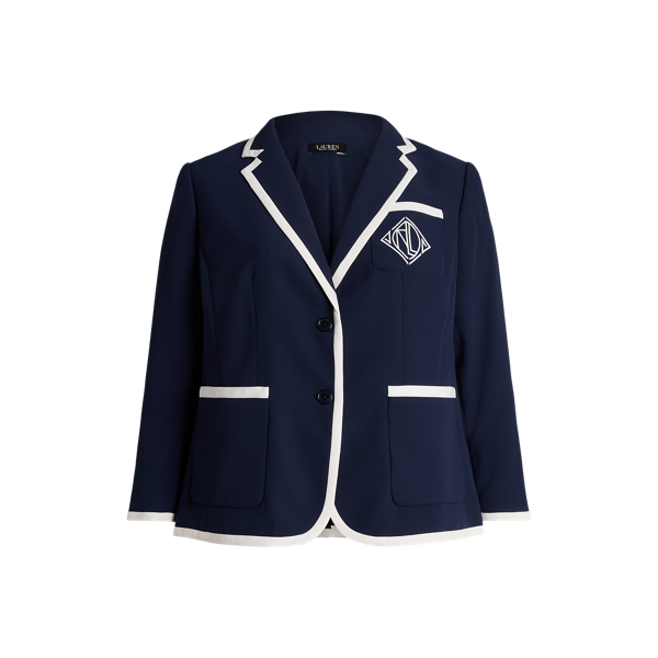 Blazer de georgette em dois tons