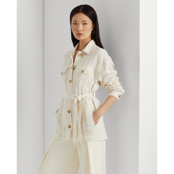 Belted Herringbone Linen Shirt Jacket for Women Ralph Lauren® CV