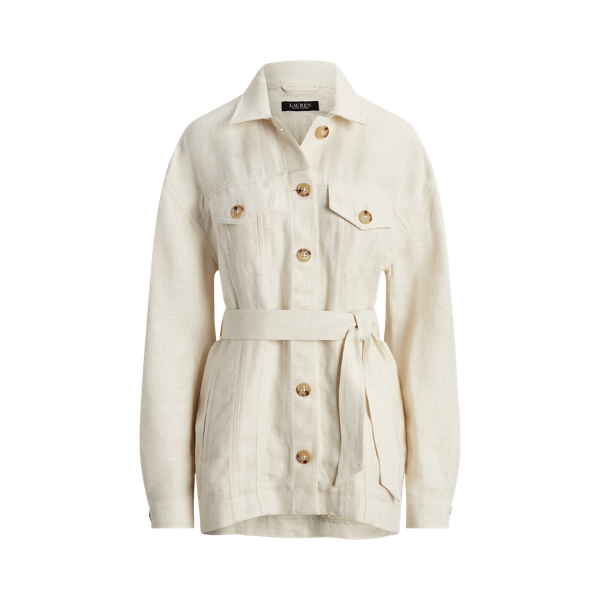 Belted Herringbone Linen Shirt Jacket for Women Ralph Lauren® GI