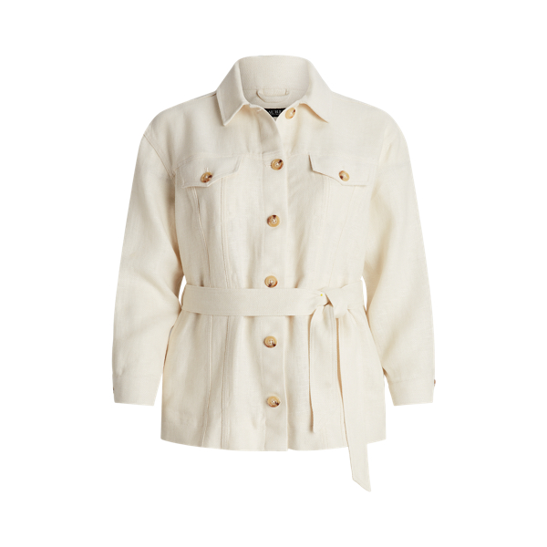 Belted Herringbone Linen Shirt Jacket for Women Ralph Lauren® AE