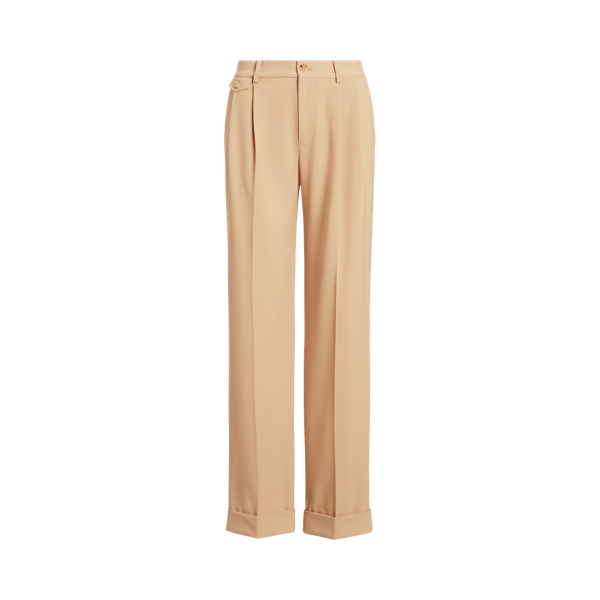 Pleated Wool-Blend Twill Trouser