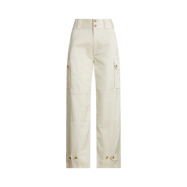 Shantung Wide-Leg Cargo Trouser