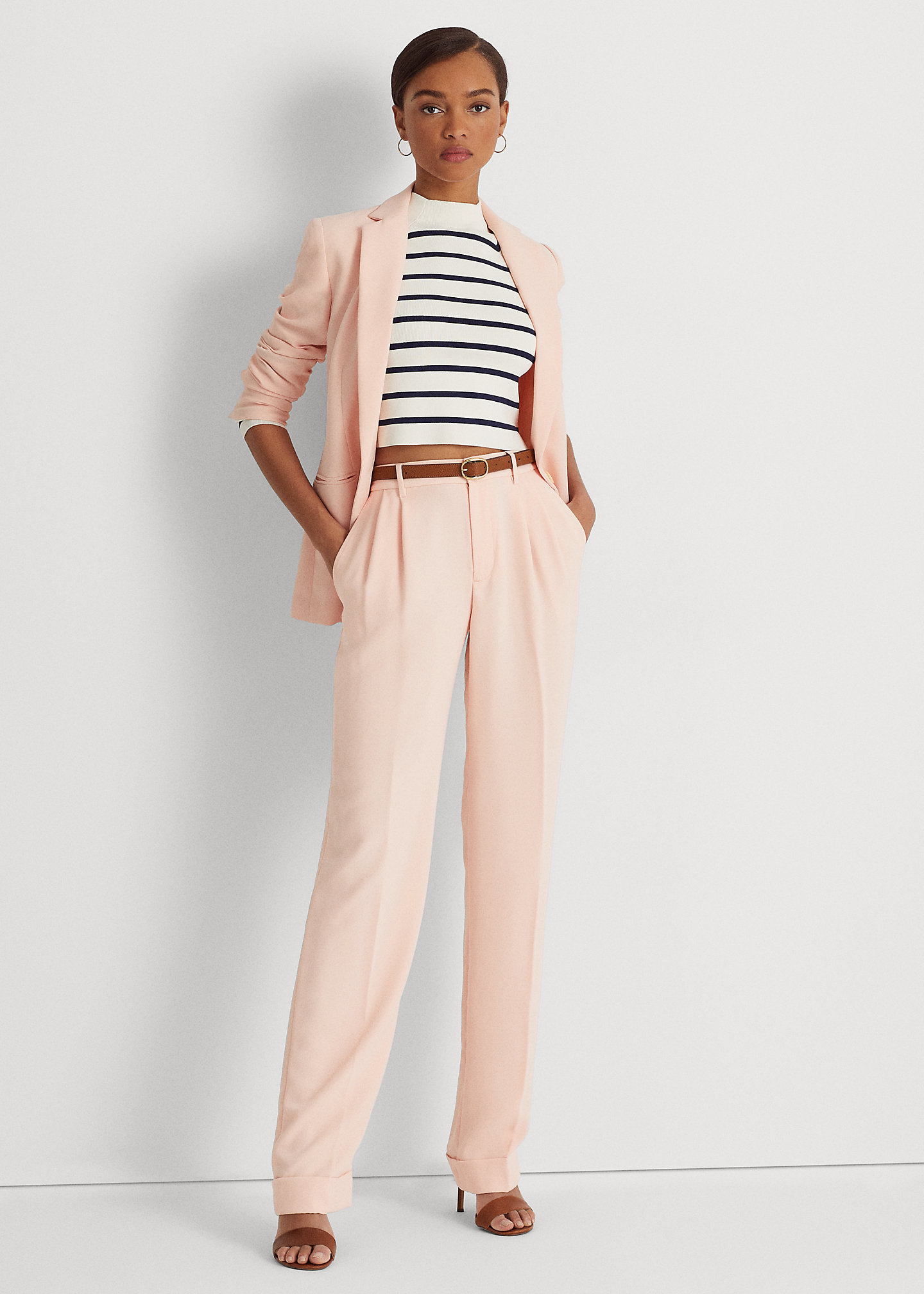 Lauren Pleated Double-Faced Georgette Pant 1